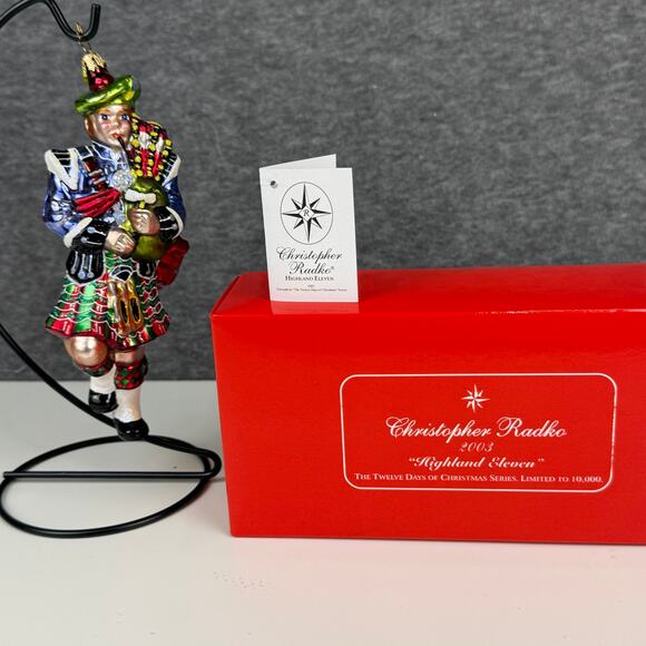 Christopher Radko 2003 Highland Eleven Bagpiper 12 Days Ornament 8351 of 10K - Picture 1 of 7